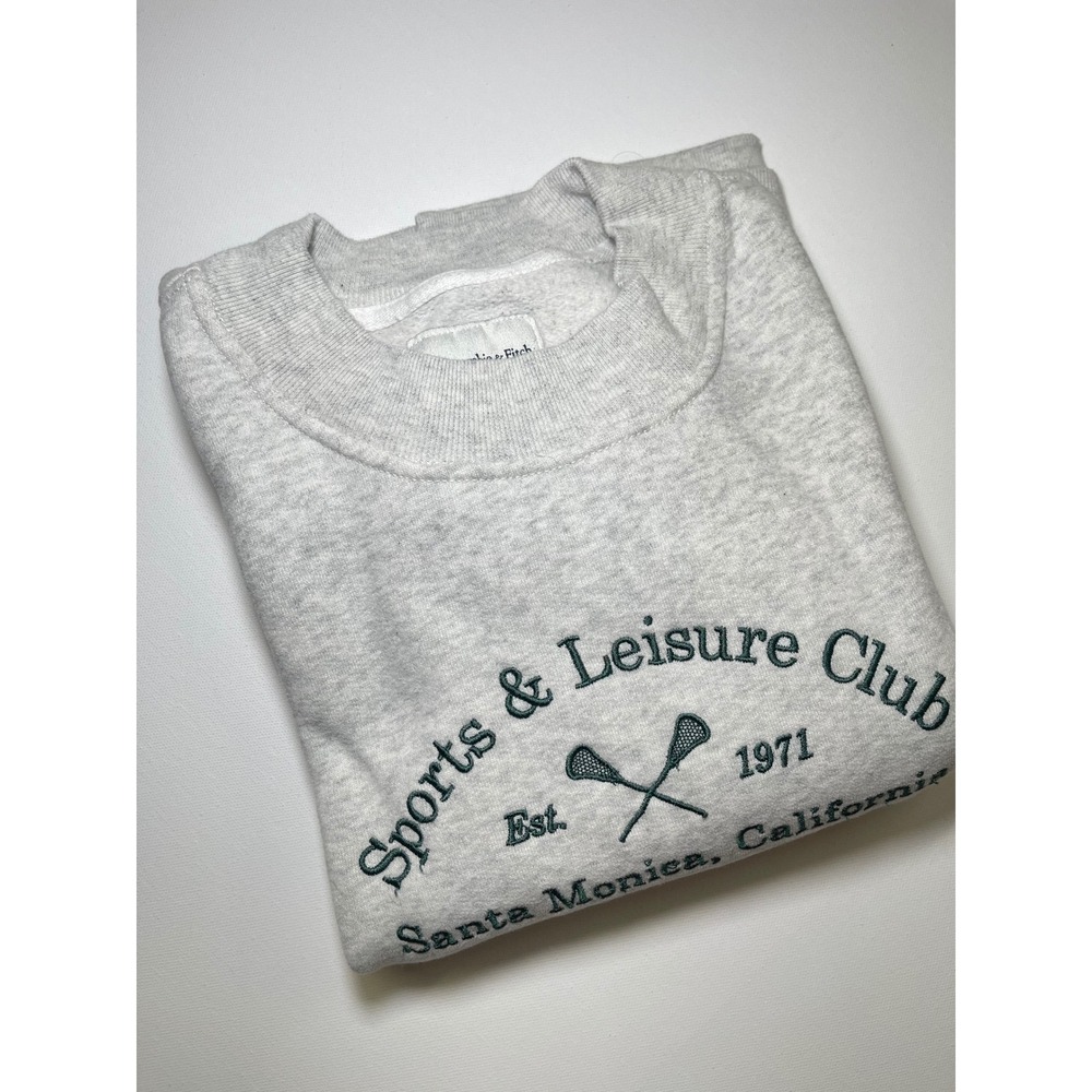 Abercrombie & Fitch Sports & Leisure Club Grey Embroidered Sweatshirt Medium